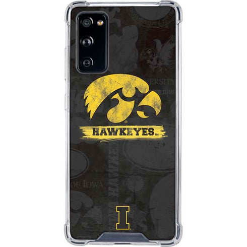 University of Iowa Hawkeyes Distressed Logo Galaxy S20 FE Clear Case